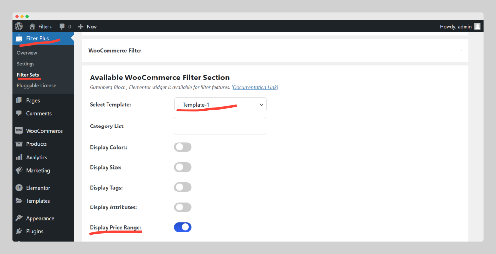 WooCommerce Filter By Price Range, Woooplugin, Filter Plus Settings