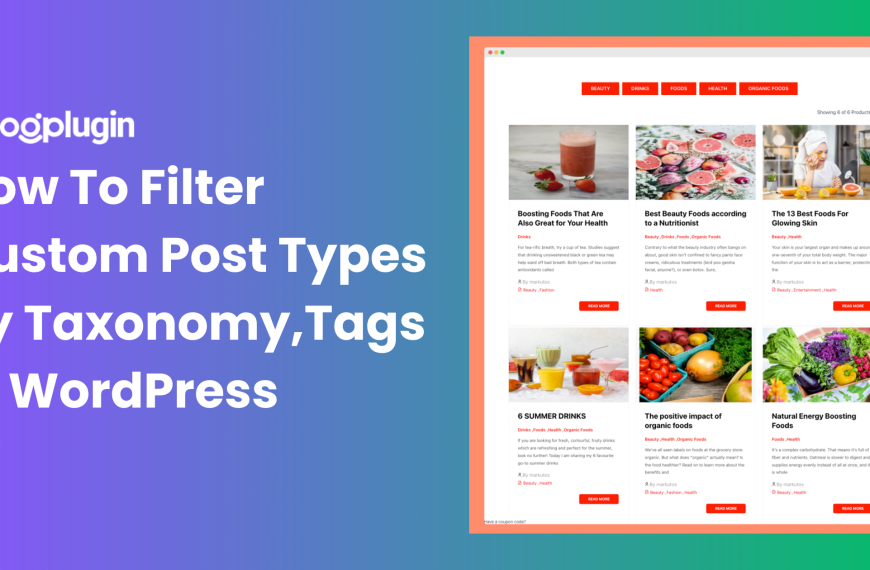 How to filter custom post types by taxonomy,tags in WordPress