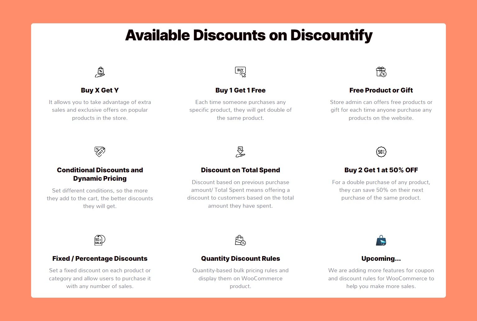 Available Discounts on Discountify plugin